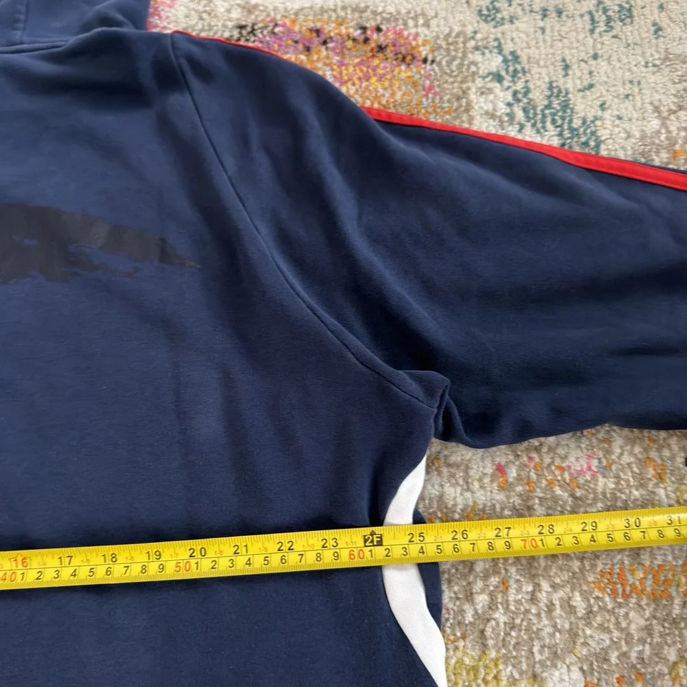 Vintage Faded Y2K Adidas Center Logo Hoodie New England Revolution Sz 2XL